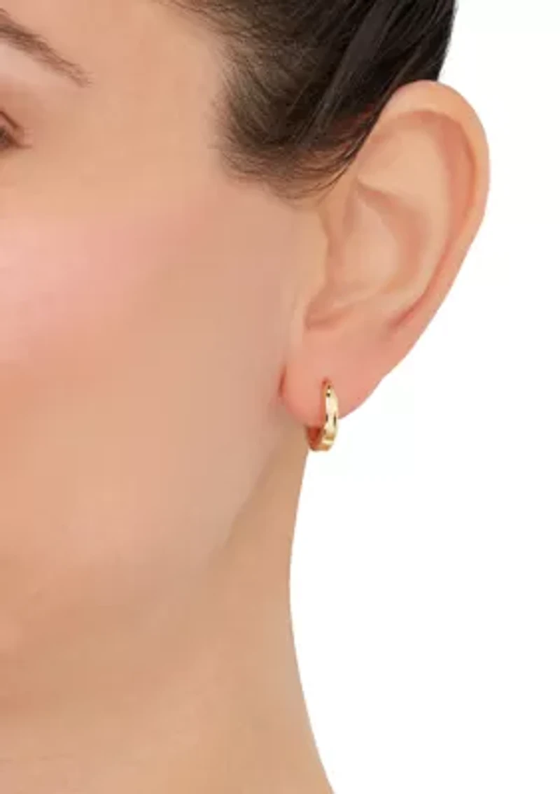 Hinged Oval Hoop Earrings in 14K Yellow Gold