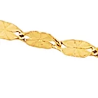 Solid Oval Mirrored Chain Anklet in 14K Yellow Gold