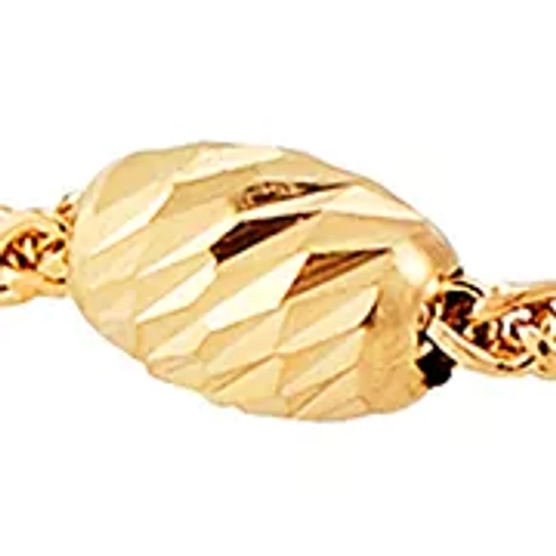 Bolo Oval Bead Station Bracelet in 14K Tri Tone Gold