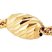 Bolo Oval Bead Station Bracelet in 14K Tri Tone Gold