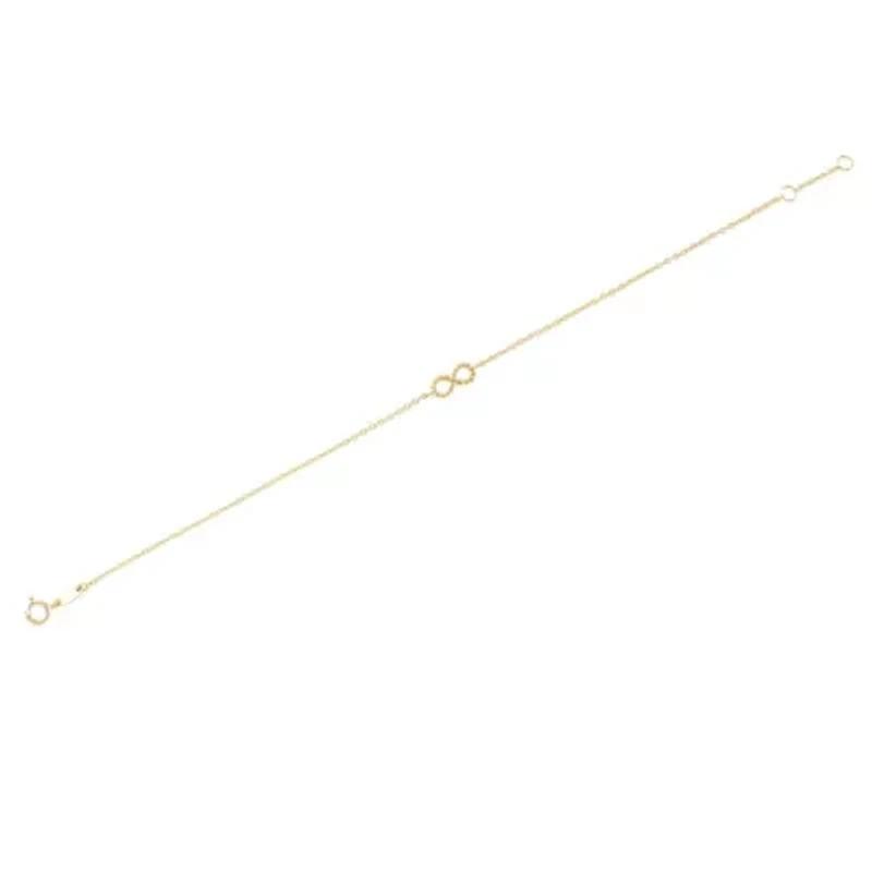 14K Yellow Gold Infinity Beaded Bracelet