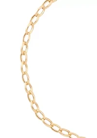 Dangle Flat Heart Bracelet in 14K Yellow Gold