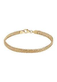 5.2 Millimeter Hollow Double Row Bracelet in 14K Yellow Gold