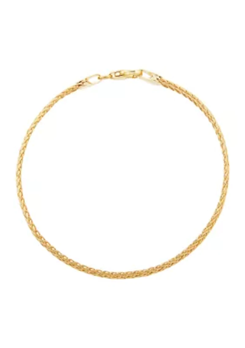 5.2 Millimeter Hollow Double Row Bracelet in 14K Yellow Gold