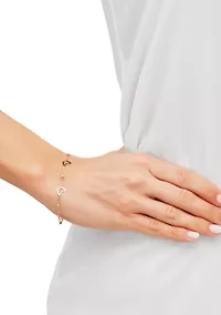 Butterfly with Bead Station Bracelet in 14K Yellow Gold