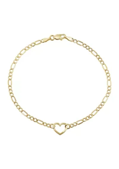 Open Heart Bracelet in 14K Yellow Gold