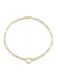 Open Heart Bracelet in 14K Yellow Gold