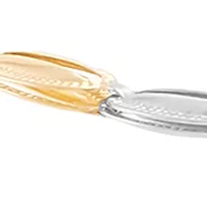 Open Oval Links Bracelet in 14K Yellow and White Gold