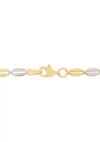 Open Oval Links Bracelet in 14K Yellow and White Gold