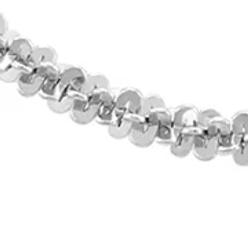 Solid Criss Cross Chain in 14K White Gold