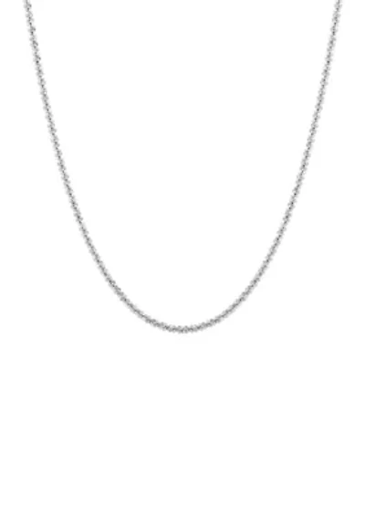 Solid Criss Cross Chain in 14K White Gold