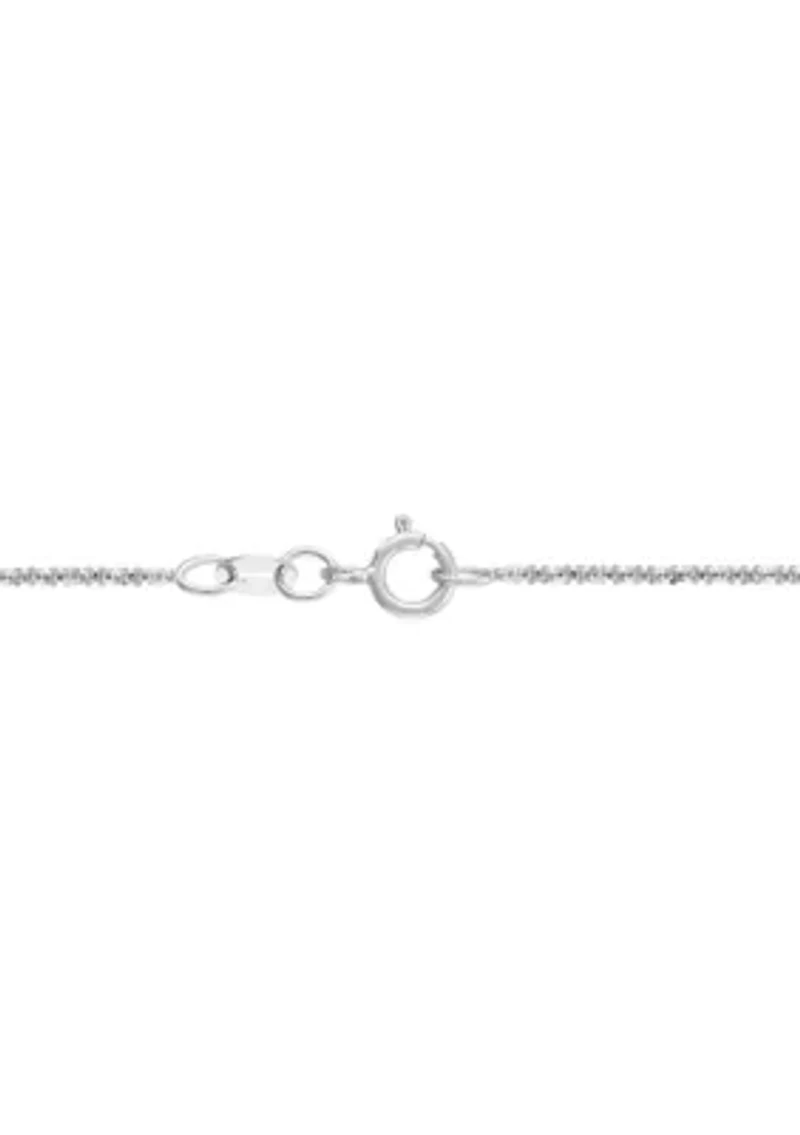 Solid Criss Cross Chain in 14K White Gold