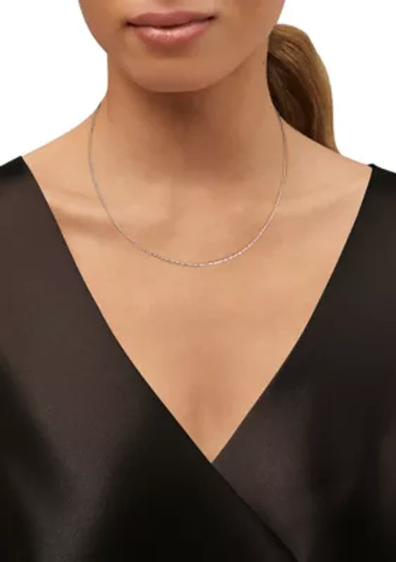 Solid Criss Cross Chain in 14K White Gold