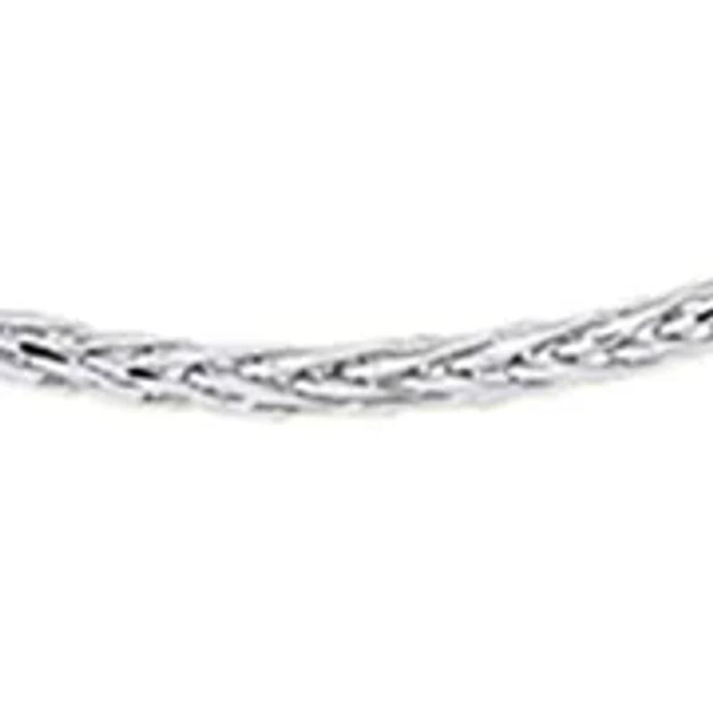 Solid Chain Necklace 14K White Gold