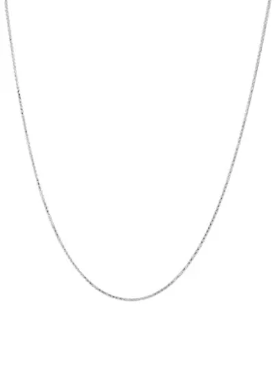 Solid Chain Necklace 14K White Gold