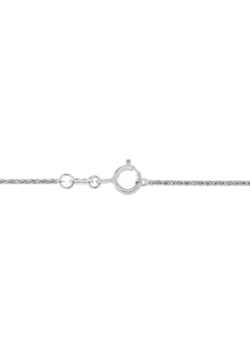 Solid Chain Necklace 14K White Gold