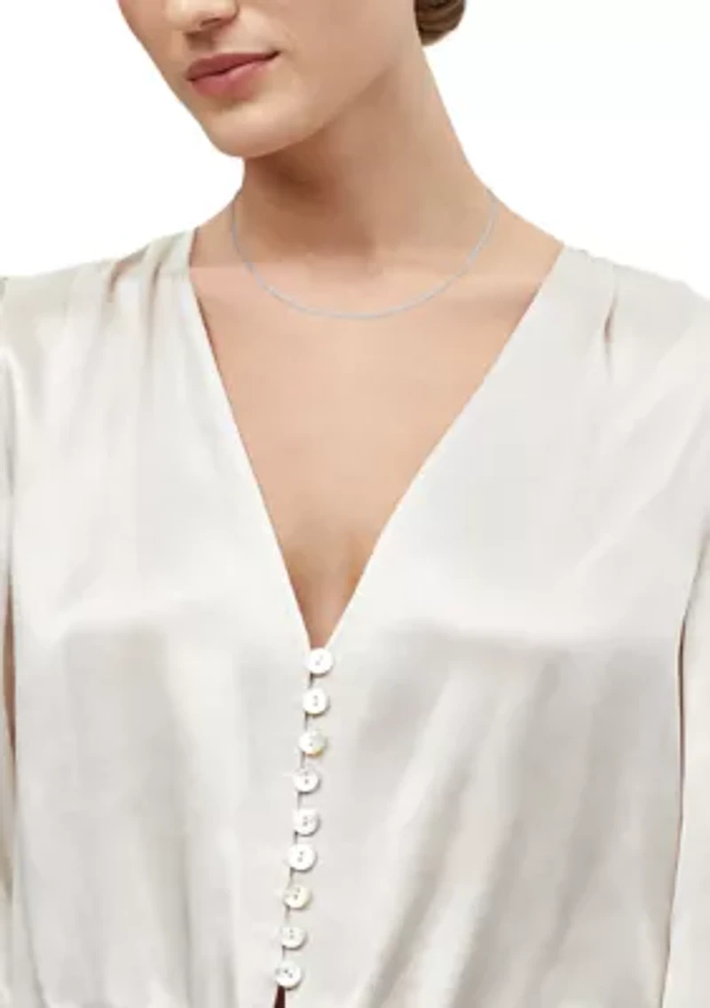 Solid Chain Necklace 14K White Gold