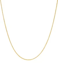 Solid Round 12 Side Wheat Chain in 14K Yellow Gold