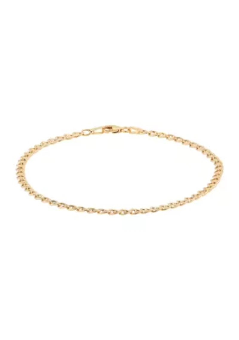 Anchor Chain Bracelet in 14K Yellow Gold