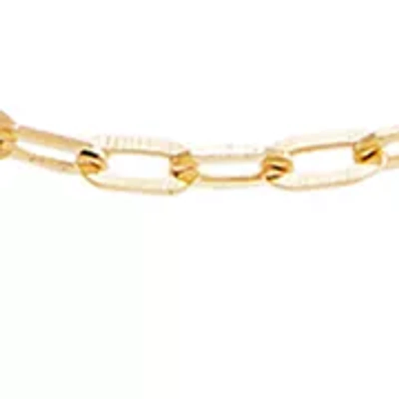 Solid Paperclip Chain in 14K Yellow Gold