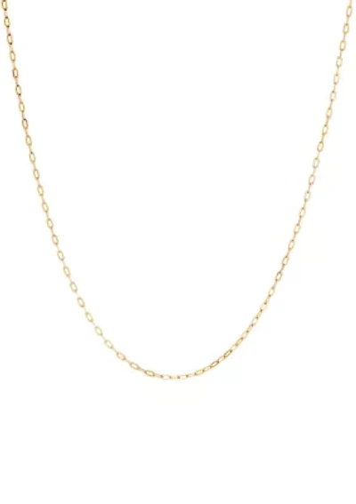 Solid Paperclip Chain in 14K Yellow Gold