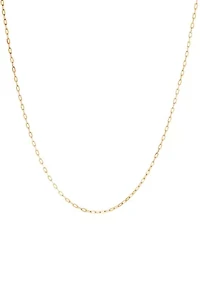 Solid Paperclip Chain in 14K Yellow Gold