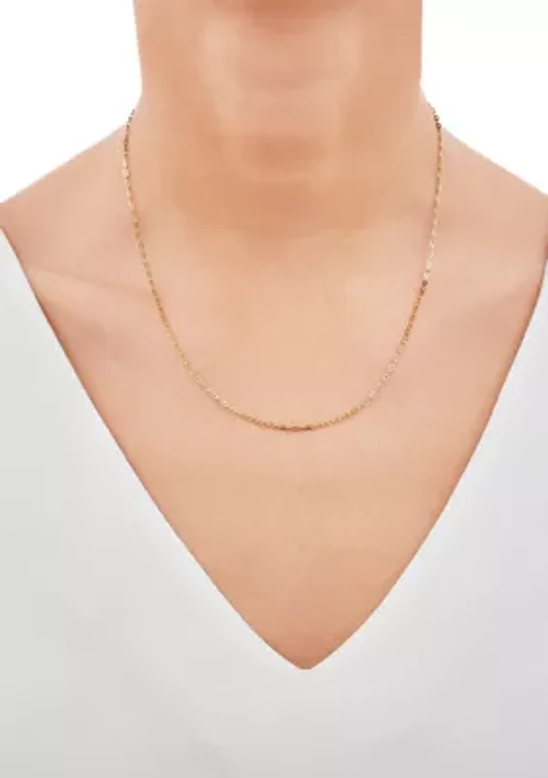 Solid Paperclip Chain in 14K Yellow Gold