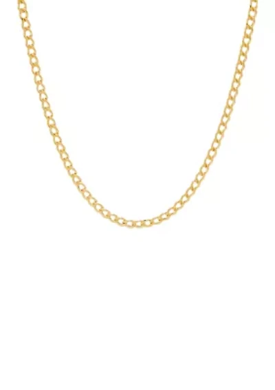 Hollow Miami Curb Chain in 14K Yellow Gold
