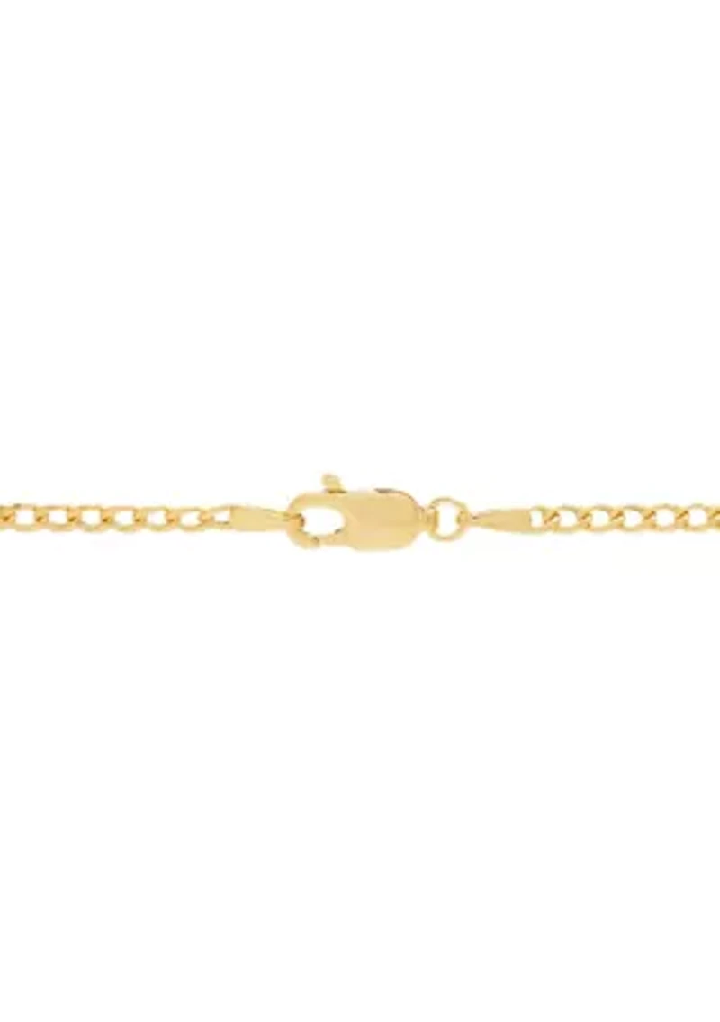 Hollow Miami Curb Chain in 14K Yellow Gold
