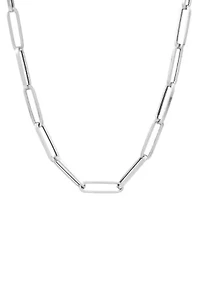 Hollow Paperclip Chain in 14K White Gold