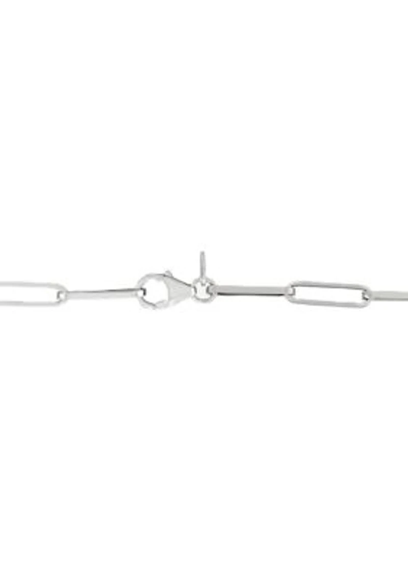 Hollow Paperclip Chain in 14K White Gold