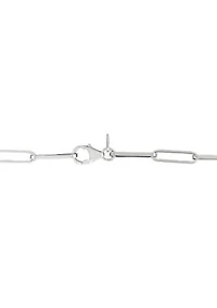 Hollow Paperclip Chain in 14K White Gold