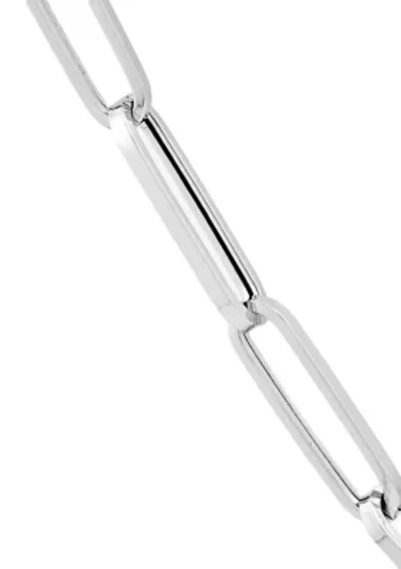 Hollow Paperclip Chain in 14K White Gold