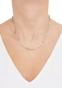 Hollow Paperclip Chain in 14K White Gold
