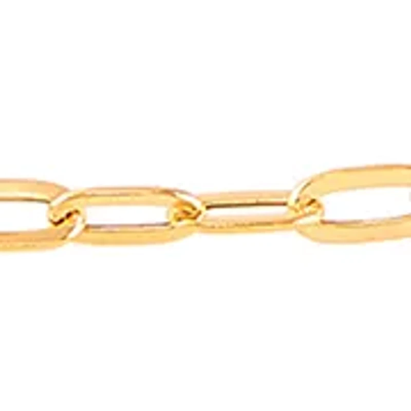 Hollow Paperclip Necklace in 14K Yellow Gold