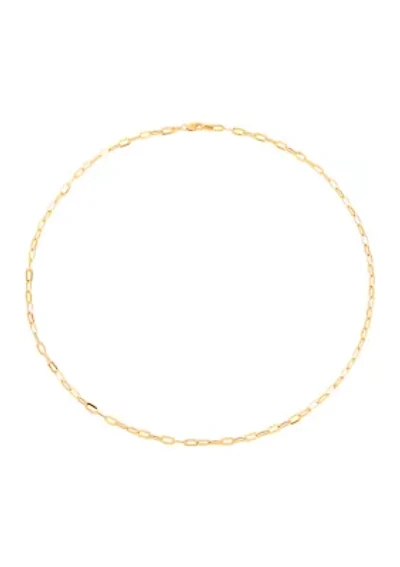 Hollow Paperclip Necklace in 14K Yellow Gold