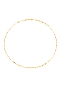 Hollow Paperclip Necklace in 14K Yellow Gold