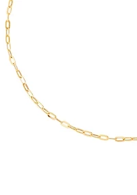 Hollow Paperclip Necklace in 14K Yellow Gold