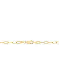 Hollow Paperclip Necklace in 14K Yellow Gold