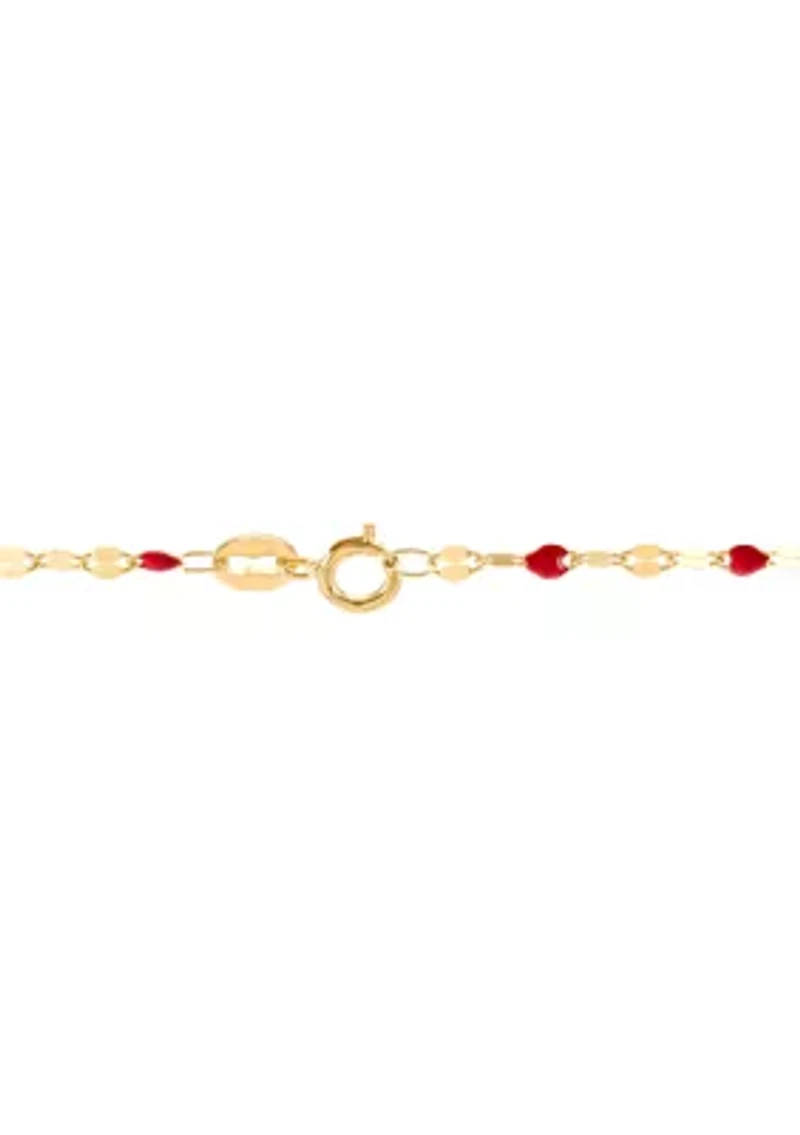 Solid Mirror Valentino Chain in 14K Yellow Gold