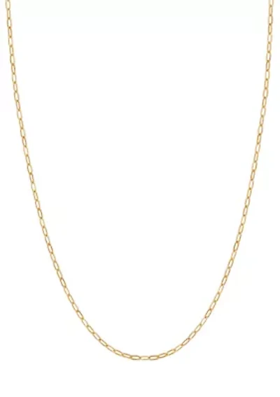 Hollow Paperclip Chain in 14K Yellow Gold