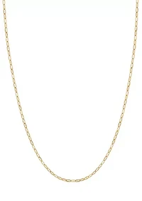 Hollow Paperclip Chain in 14K Yellow Gold