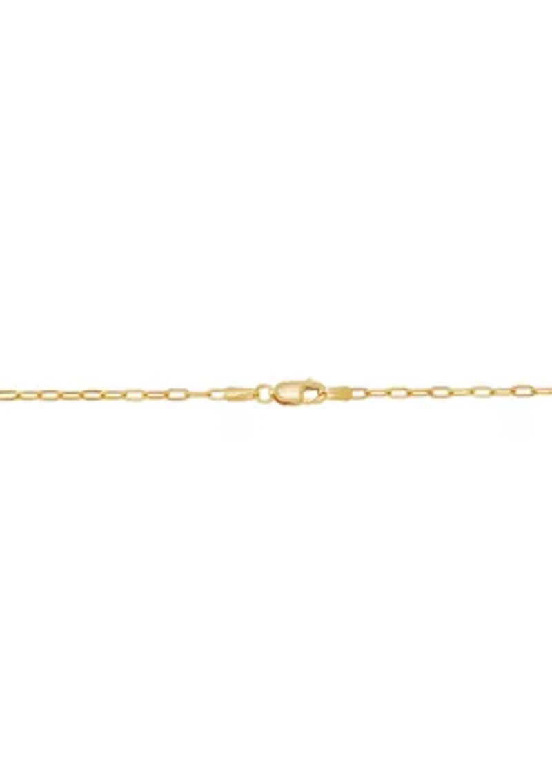 Hollow Paperclip Chain in 14K Yellow Gold