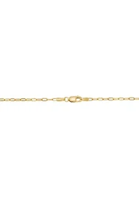 Hollow Paperclip Chain in 14K Yellow Gold