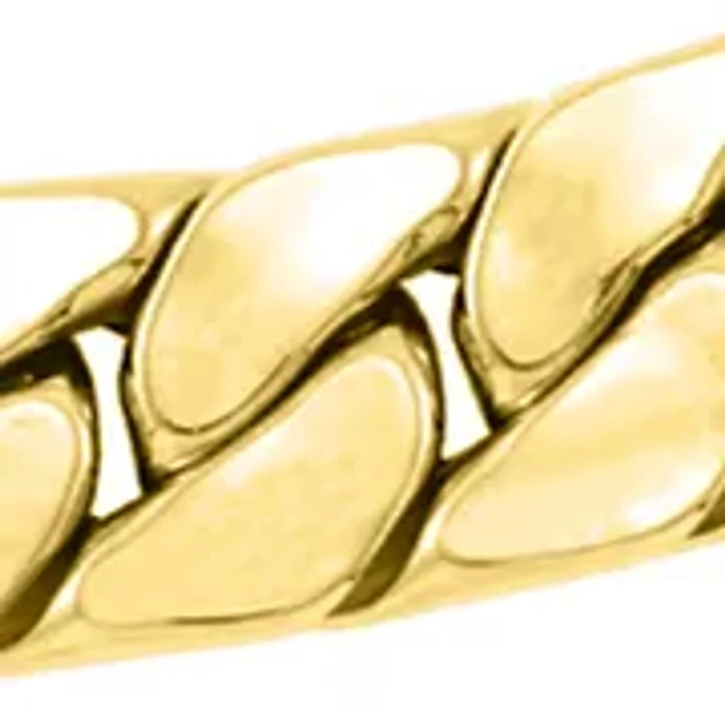 Hollow Flat Cuban Chain Bracelet in 14K Yellow Gold