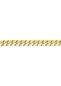 Hollow Flat Cuban Chain Bracelet in 14K Yellow Gold