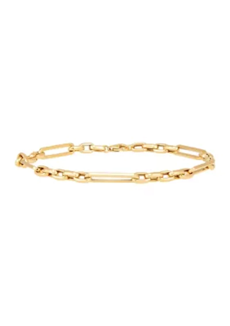 Hollow Link Bracelet in 14K Yellow Gold