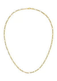 Solid Figaro Chain in 14K Yellow Gold