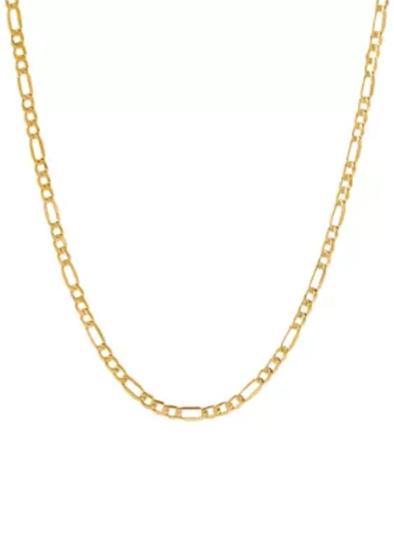 Solid Figaro Chain in 14K Yellow Gold