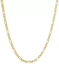 Solid Figaro Chain in 14K Yellow Gold